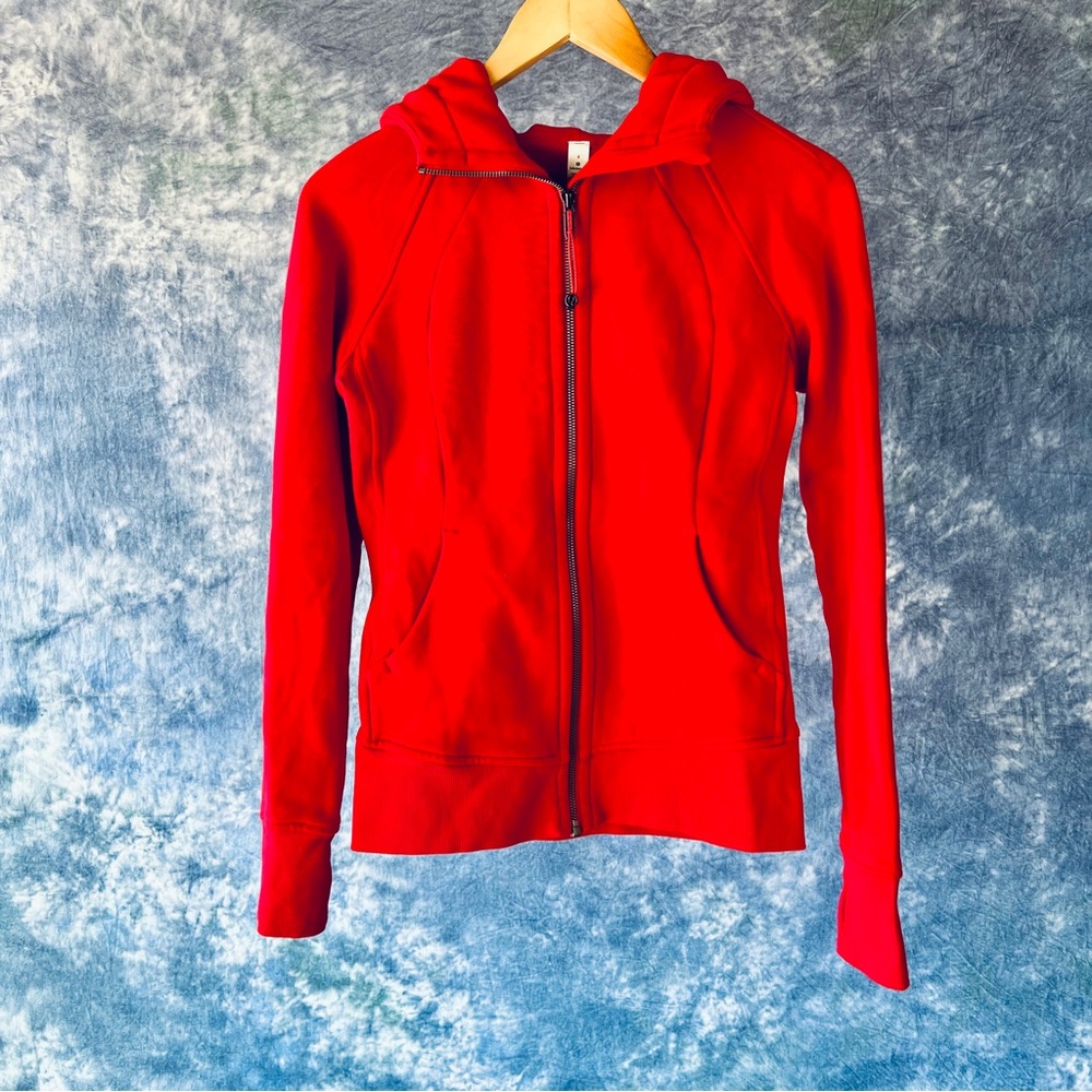 lululemon athletica Vibrant Red Women's Scuba Hoodie Sz 4